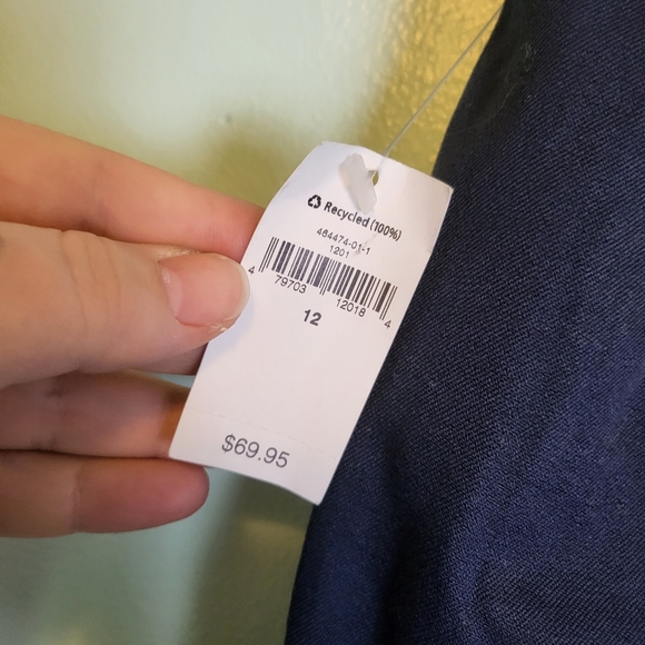 NWT Gap Skinny Ankle Navy Velvet Trim Split Ankle Pants - Picture 10 of 14